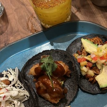 Puesto Concord - Mango margarita (my favorite). Fish taco(left), Tamarindo Shrimp Taco, Chicken al Pastor Taco (right) - Mexican Near Me - Concord, California Puesto Concord - Mango margarita (my favorite). Fish taco(left), Tamarindo Shrimp Taco, Chicken al Pastor Taco (right) - Mexican Near Me - Concord, California