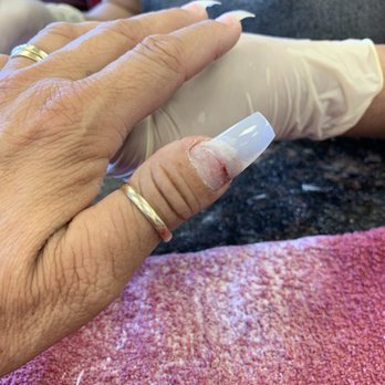 Kati Nails Spa - Removing old set, got my nail sliced off! - Nail Salons Near Me - West Covina, California Kati Nails Spa - Removing old set, got my nail sliced off! - Nail Salons Near Me - West Covina, California