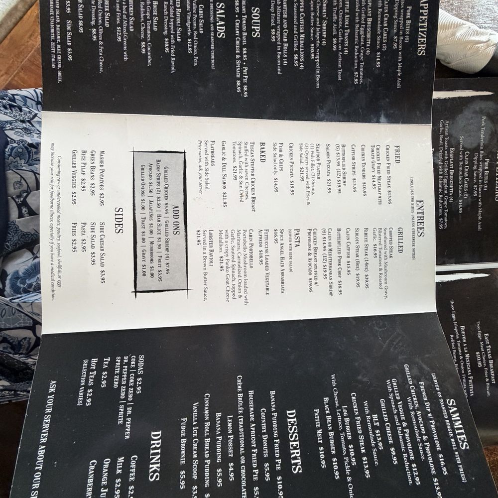 Edom Log Cabin - menu june 2026 - Comfort Food Near Me - Edom, Texas