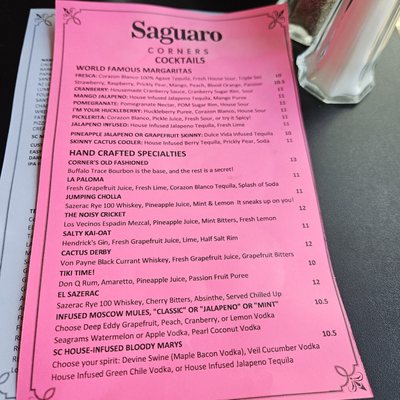 Menu photo 2 Saguaro Corners Restaurant & Bar Tucson, AZ Menu photo 2 Saguaro Corners Restaurant & Bar Tucson, AZ