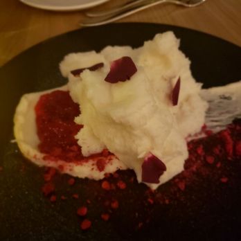 Tied House - Angel food cake with currants. Yummy - New American Near Me - Chicago, Illinois Tied House - Angel food cake with currants. Yummy - New American Near Me - Chicago, Illinois