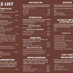 Nami's Skin Care & Electrolysis - Our menu