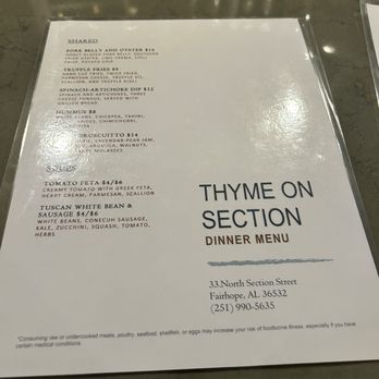Thyme on Section - New American Near Me - Fairhope, Alabama Thyme on Section - New American Near Me - Fairhope, Alabama