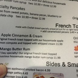 What I ordered, Mango Butter Rum French Toast What I ordered, Mango Butter Rum French Toast