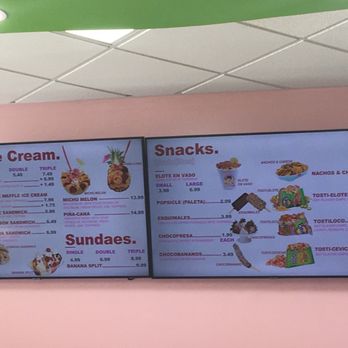 La Michoacána - Menu in store - Ice Cream & Frozen Yogurt Near Me - Kenner, Louisiana