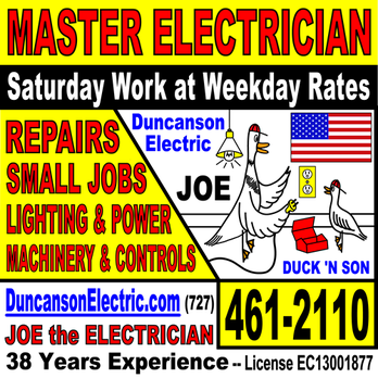 Duncanson Electric - I solve Electrical Problems -- Joe Duncanson -- Duncanson Electric Co - Electricians Near Me - Clearwater, Florida Duncanson Electric - I solve Electrical Problems -- Joe Duncanson -- Duncanson Electric Co - Electricians Near Me - Clearwater, Florida