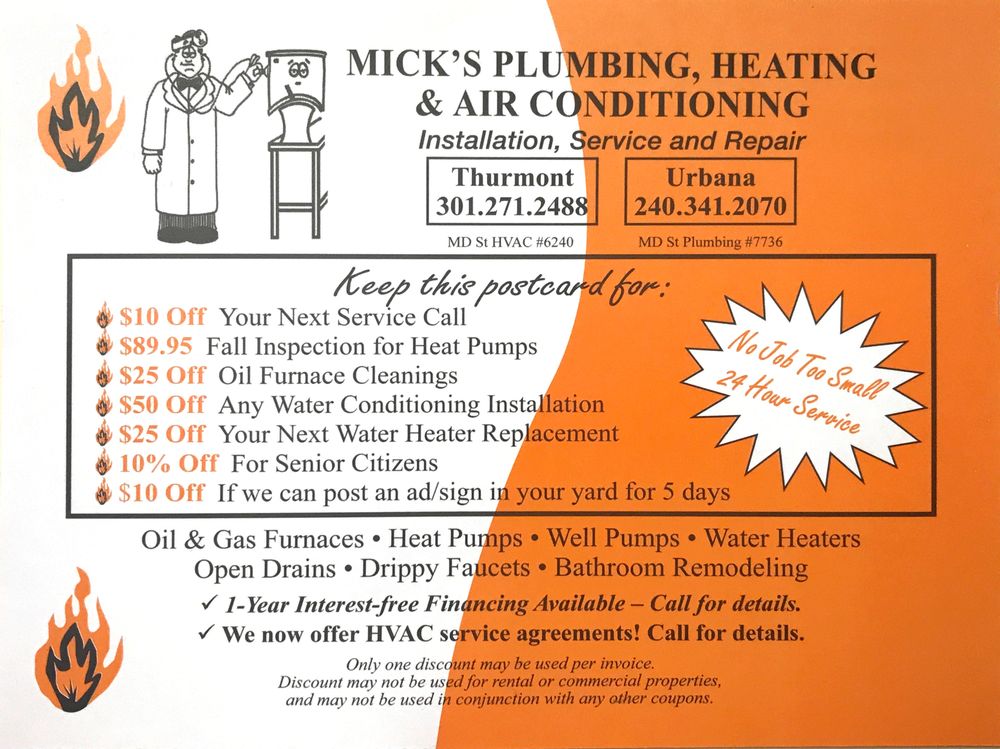 Slide of Mick's Plumbing and Heating