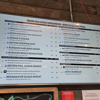 Burger Bench - Beer Menu - American Near Me - Escondido, California