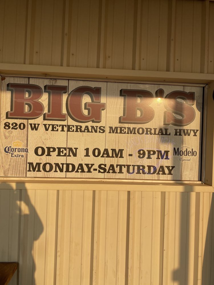 BIG B’S BOTTLE Updated September 2024 820 W Veterans Memorial Hwy