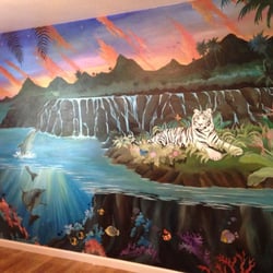 11.5'x8' wall mural, acrylic