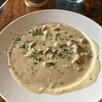 Sanctuary Bistro - Oyster mushroom clam chowder - Vegan Near Me - Charlotte, North Carolina Sanctuary Bistro - Oyster mushroom clam chowder - Vegan Near Me - Charlotte, North Carolina