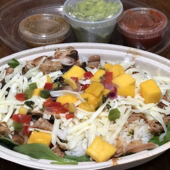 Cabo Fresh Mexican Grill - Salad bowl with two kinds of beans, rice, shredded pork and chicken - Mexican Near Me - Commack, New York