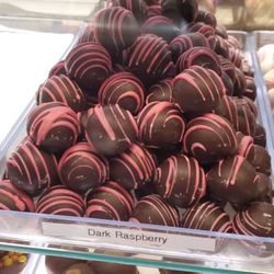 Chocolate Works - Dark Chocolate Raspberry Truffles.