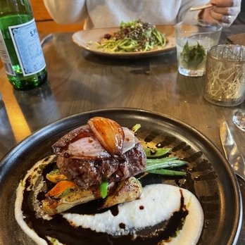 Emerald Lake Lodge - Zucchini pasta and lamb rack - Hotels Near Me - Field, British Columbia