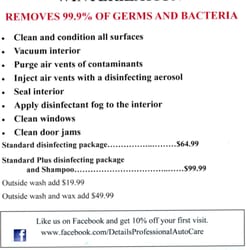 Details Professional Auto Care - The New Details Service Menu