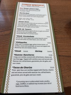 Menu photo 1 Rango’s Tex-Mex & Grill Vienna, VA Menu photo 1 Rango’s Tex-Mex & Grill Vienna, VA