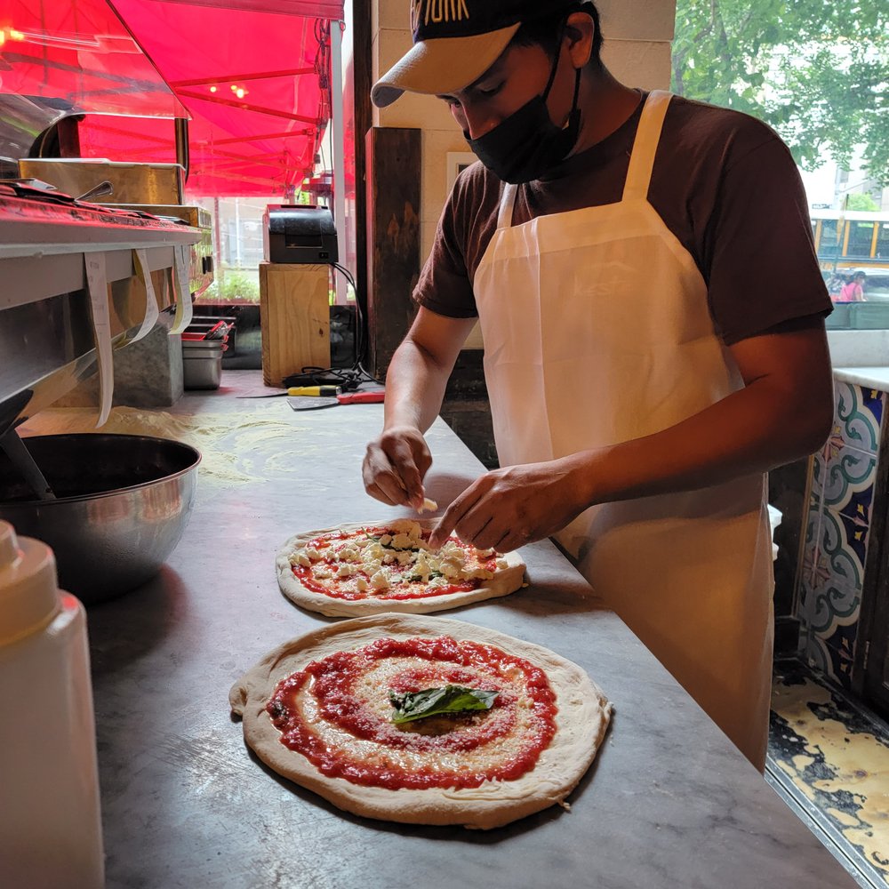 Scott's Pizza Tours - A couple of pies being prepped at Keste - Pizza Near Me Scott's Pizza Tours - A couple of pies being prepped at Keste - Pizza Near Me