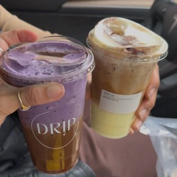Drip Vietnamese Cafe - Ube and Banana Latte - Vietnamese Near Me - Philadelphia, Pennsylvania