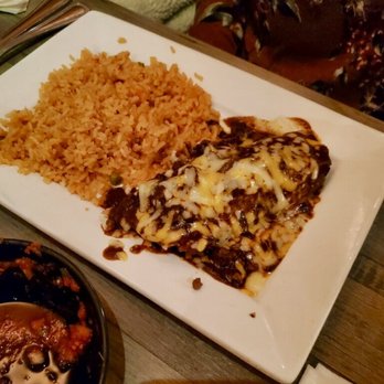 El Vallarta - Rice and beef enchilada over beans - Mexican Near Me - Youngstown, Ohio