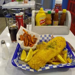 Hook's - Fish & Chips with Sweet Potato Fries