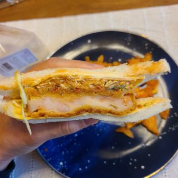 Tres Sandwich - Okonomiyaki sandwich, so flavorful! - Japanese Near Me - Bellevue, Washington Tres Sandwich - Okonomiyaki sandwich, so flavorful! - Japanese Near Me - Bellevue, Washington