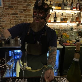PinPoint Restaurant - When you get served by the best bartender in the area...and he's wearing a Mardi Gra Mask! - New American Near Me - Wilmington, North Carolina PinPoint Restaurant - When you get served by the best bartender in the area...and he's wearing a Mardi Gra Mask! - New American Near Me - Wilmington, North Carolina