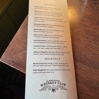 McMenamins Tavern & Pool - Drink menu September 2023 - Bars Near Me - Portland, Oregon