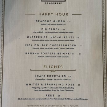 1906 Brasserie - Happy Hour menu - Breakfast & Brunch Near Me - Albany, Georgia