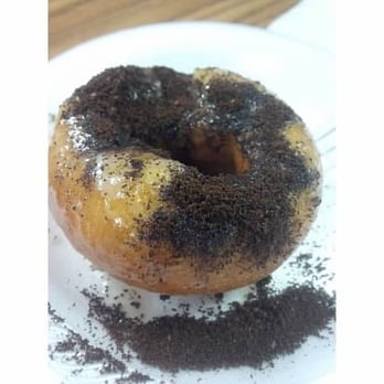 Lighthouse Latte - a chocolate donut on a plate - Bakeries Near Me - Berkeley Springs, West Virginia