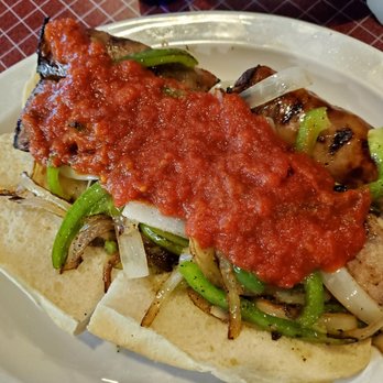 Georgina's Pizzeria - Italian sausage sub with peppers, onions & marinara. - Pizza Near Me - Morrisville, North Carolina
