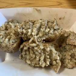Cajun Way Restaurant - Inside of the boudin balls. Nice blend.