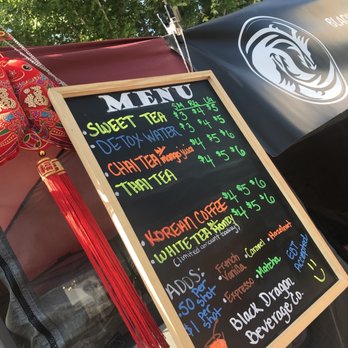 Black Dragon Beverage Co. - a menu board - Beverage Store Near Me - Tracy, California