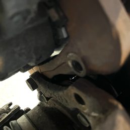 Missing bolt when they checked my brakes. Missing bolt when they checked my brakes.