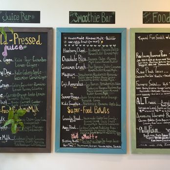 Pulp And sprout - Menu  Board - Vegan Near Me - Asheville, North Carolina
