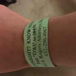 Rockin' Rodeo - You know you are at a classy establishment when they put these on your wrist lol
