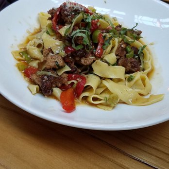 Pasta Moon - Sausage fetucinni - Italian Near Me - Half Moon Bay, California Pasta Moon - Sausage fetucinni - Italian Near Me - Half Moon Bay, California