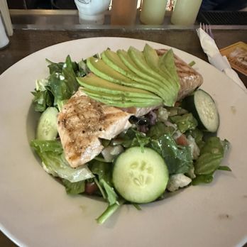 Hennessey's Tavern - California Citrus Salad with Salmon while - Juice Bars & Smoothies Near Me - Seal Beach, California