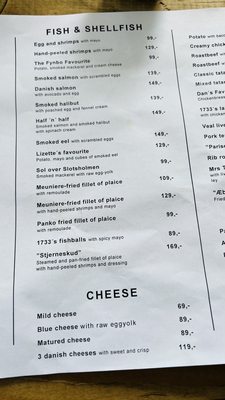 Menu photo 2 Restaurant 1733 København, 