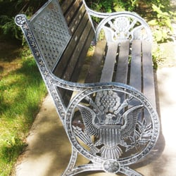 Gulf War Memorial Bench - US Seal on the side of the bench
