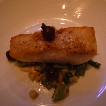 TRACE - Pan Roasted Alaskan Halibut with roasted garlic and almonds and grape mustarda - Breakfast & Brunch Near Me - San Francisco, California TRACE - Pan Roasted Alaskan Halibut with roasted garlic and almonds and grape mustarda - Breakfast & Brunch Near Me - San Francisco, California