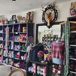 The Knitters Hideout - First wall to your right when you walk in.