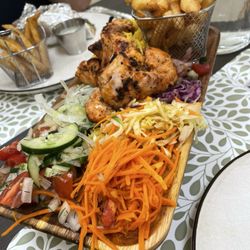 Kebabe Mediterranean Cuisine - Gyro, and chicken kebab plate.