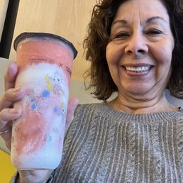 Strawberry smoothie. Tasty. Strawberry smoothie. Tasty.