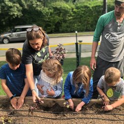 Temple Shalom Nursery School - Children Gardening at Temple Shalom Nursery School