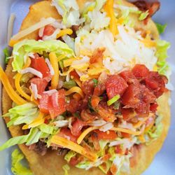 Picayune Rancheria Indian tacos - Frybread taco (like a chalupa but better)