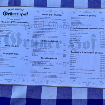 Restaurant Grüner Hof - Speisekarte - Bavarian Near Me - Freising, BY
