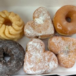 Dunkin' - French cruller, vanilla cream, glazed, chocolate glazed, bavarian creme, jelly creme
