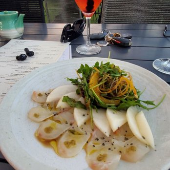 Mya Rooftop - Tai Japanese snapper Asian pear carpaccio. EXCELLENT. Wow. Amazing unique flavor! 5/5 - Cocktail Bars Near Me - Glendale, California Mya Rooftop - Tai Japanese snapper Asian pear carpaccio. EXCELLENT. Wow. Amazing unique flavor! 5/5 - Cocktail Bars Near Me - Glendale, California