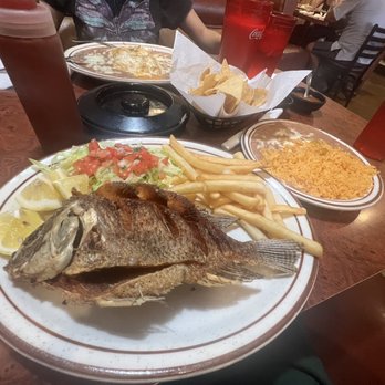 Casa Jimenez - Fried fish with fries and rice and beans - Mexican Near Me - Whittier, California Casa Jimenez - Fried fish with fries and rice and beans - Mexican Near Me - Whittier, California