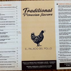 Front of menu